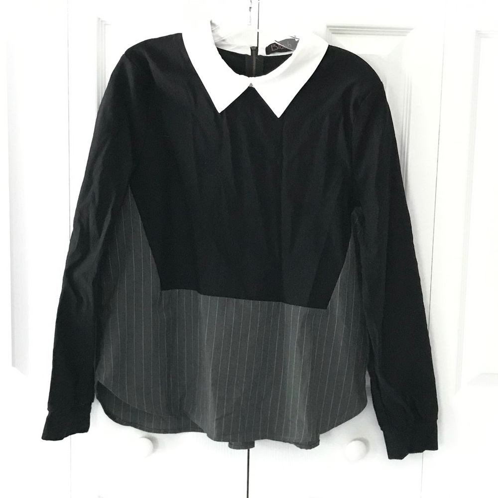 Women's striped collar top